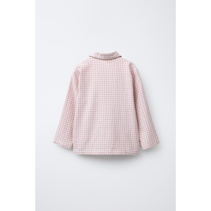 6-14 ЛЕТ/ФЛАНЕЛЕВАЯ ПИЖАМА В КЛЕТКУ ВИШИ