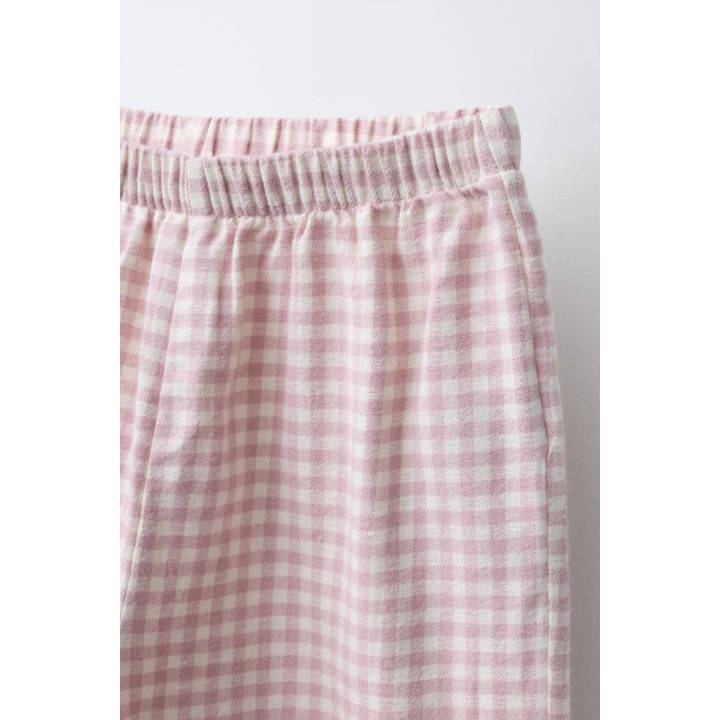 6-14 ЛЕТ/ФЛАНЕЛЕВАЯ ПИЖАМА В КЛЕТКУ ВИШИ