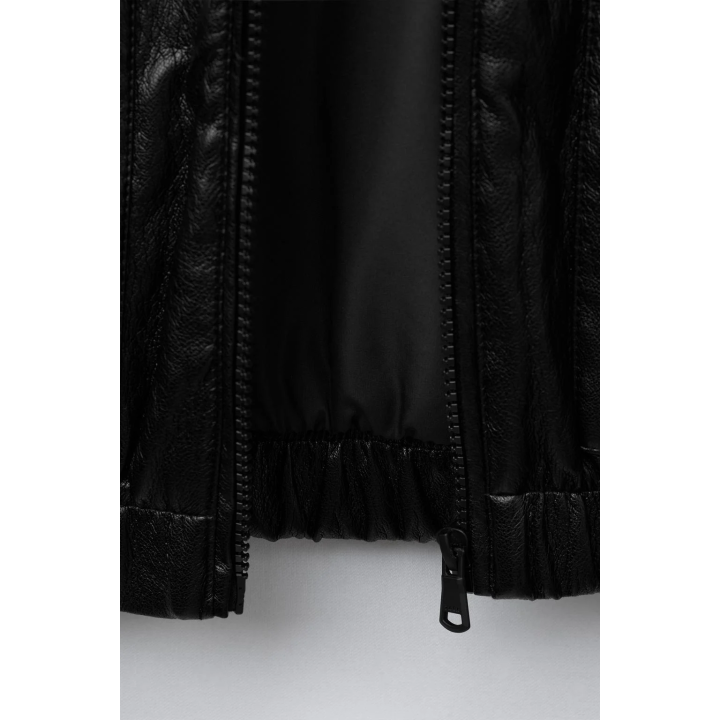 СТЕГАНАЯ КУРТКА ИЗ ИСКУССТВЕННОЙ КОЖИ