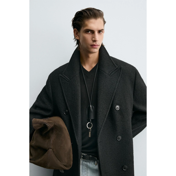 ШЕРСТЯНОЕ ПАЛЬТО ИЗ ТЕКСТИЛЯ БУКЛЕ