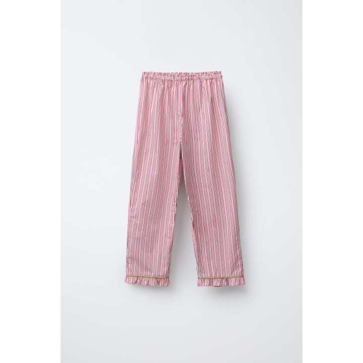 6-14 ЛЕТ/ПИЖАМА: РУБАШКА С БАНТИКАМИ И БРЮКИ В ПОЛОСКУ