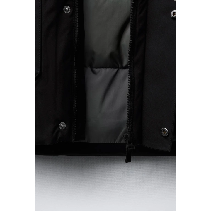 LONG 50% FEATHER AND 50% DOWN WATER-REPELLENT PUFFER JACKET WITH DETACHABLE FAUX FUR HOODIE