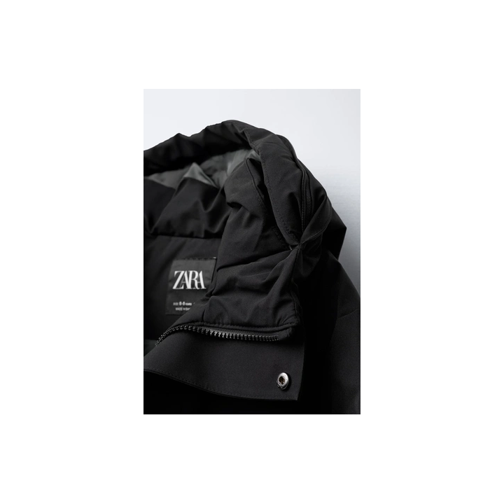 LONG 50% FEATHER AND 50% DOWN WATER-REPELLENT PUFFER JACKET WITH DETACHABLE FAUX FUR HOODIE