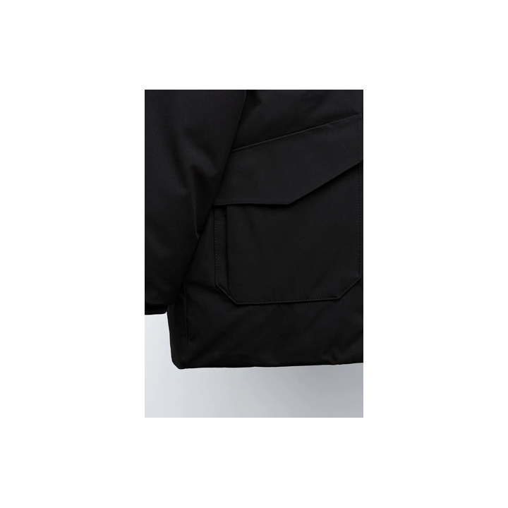 LONG 50% FEATHER AND 50% DOWN WATER-REPELLENT PUFFER JACKET WITH DETACHABLE FAUX FUR HOODIE