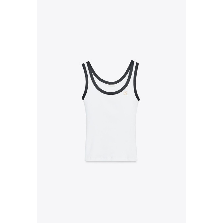 ТОП С ОТДЕЛКОЙ И БРОШЬЮ ZARA