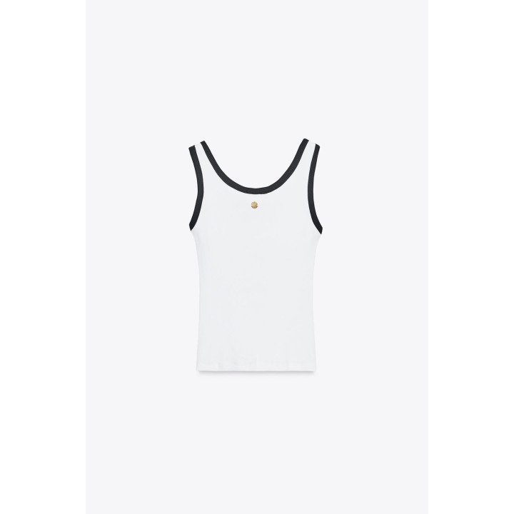 ТОП С ОТДЕЛКОЙ И БРОШЬЮ ZARA