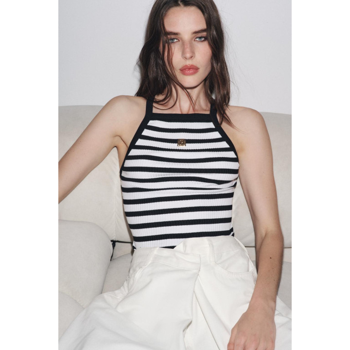 ТОП В ПОЛОСКУ С БРОШЬЮ ZARA