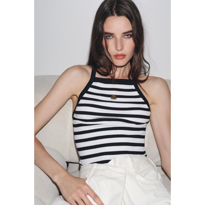 ТОП В ПОЛОСКУ С БРОШЬЮ ZARA