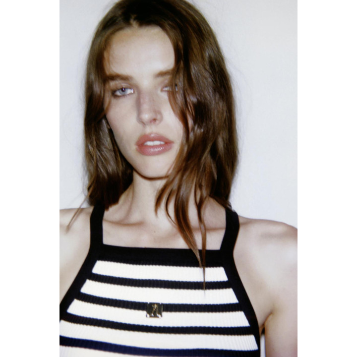 ТОП В ПОЛОСКУ С БРОШЬЮ ZARA