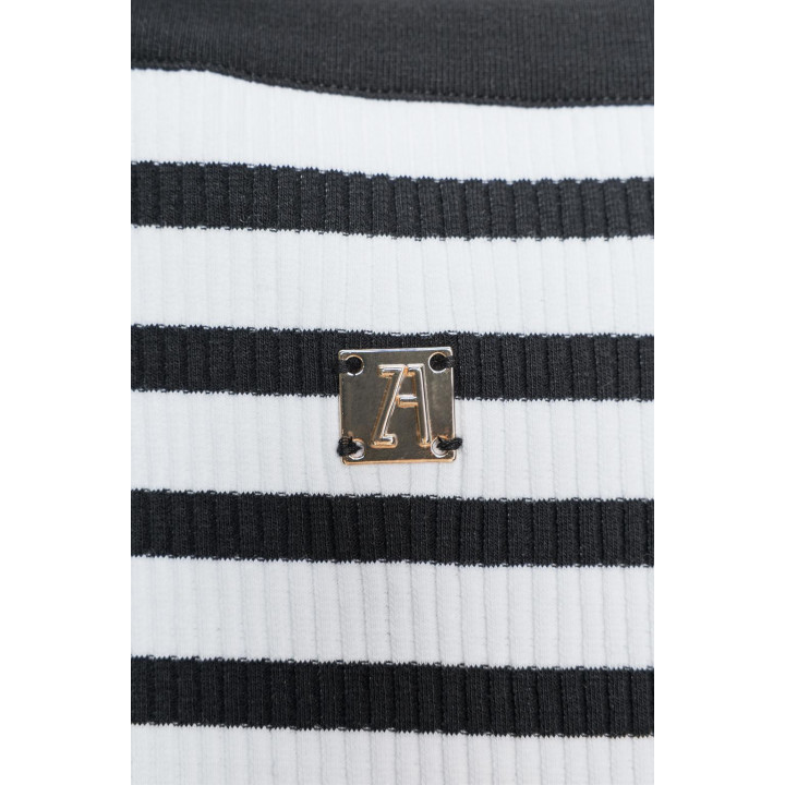 ТОП В ПОЛОСКУ С БРОШЬЮ ZARA