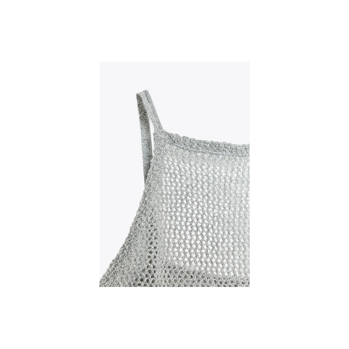 ВЯЗАНЫЙ ТОП С МЕТАЛЛИЗИРОВАННОЙ НИТЬЮ