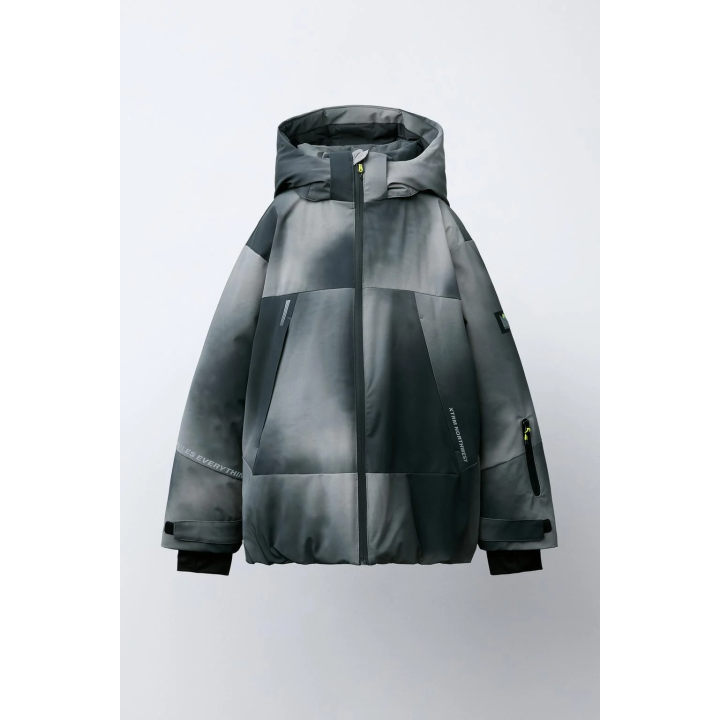 Куртка с капюшоном, tie dye, ветронепроницаемая и водонепроницаемая, коллекция лыжной экипировки с системой recco®