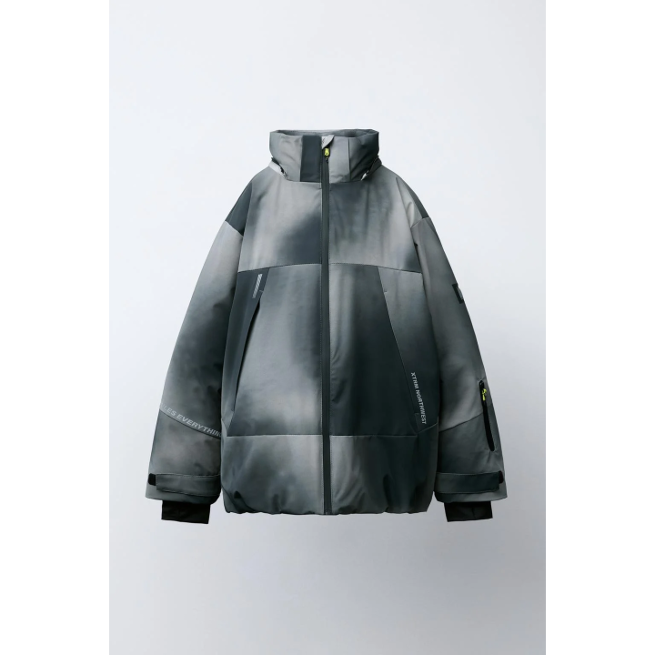 Куртка с капюшоном, tie dye, ветронепроницаемая и водонепроницаемая, коллекция лыжной экипировки с системой recco®