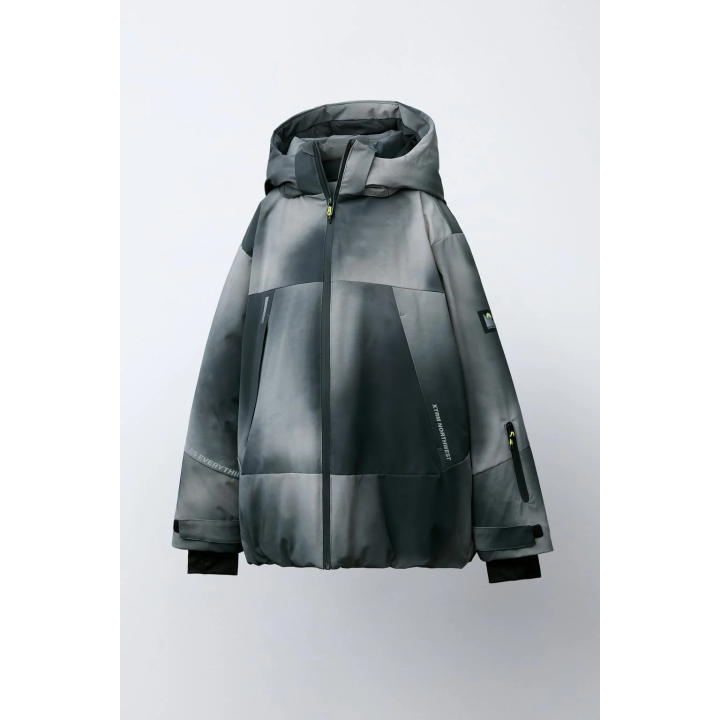 Куртка с капюшоном, tie dye, ветронепроницаемая и водонепроницаемая, коллекция лыжной экипировки с системой recco®