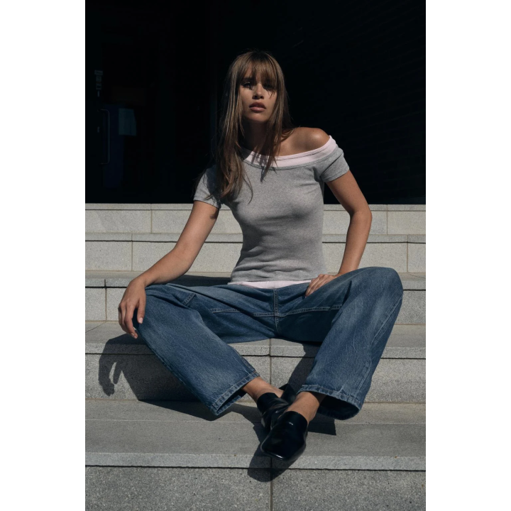 ДВУХСЛОЙНАЯ ФУТБОЛКА АСИММЕТРИЧНОГО КРОЯ