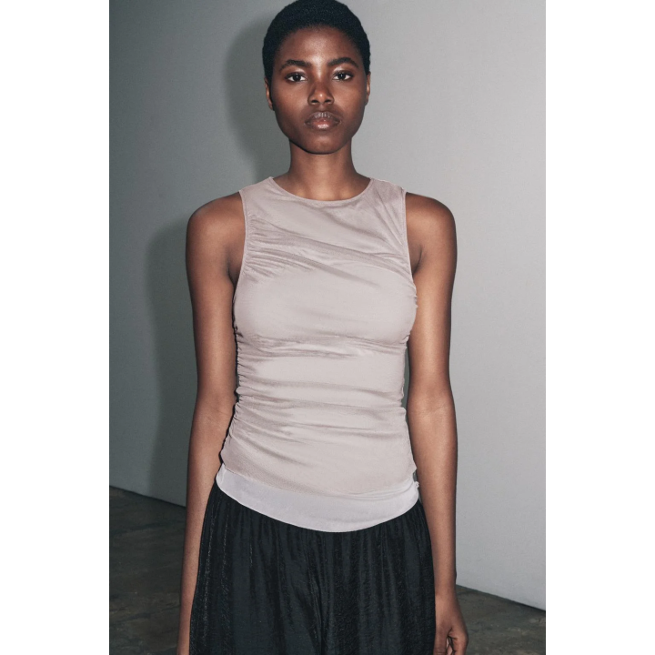 ФУТБОЛКА С ЭФФЕКТОМ ДВОЙНОГО ТЮЛЯ