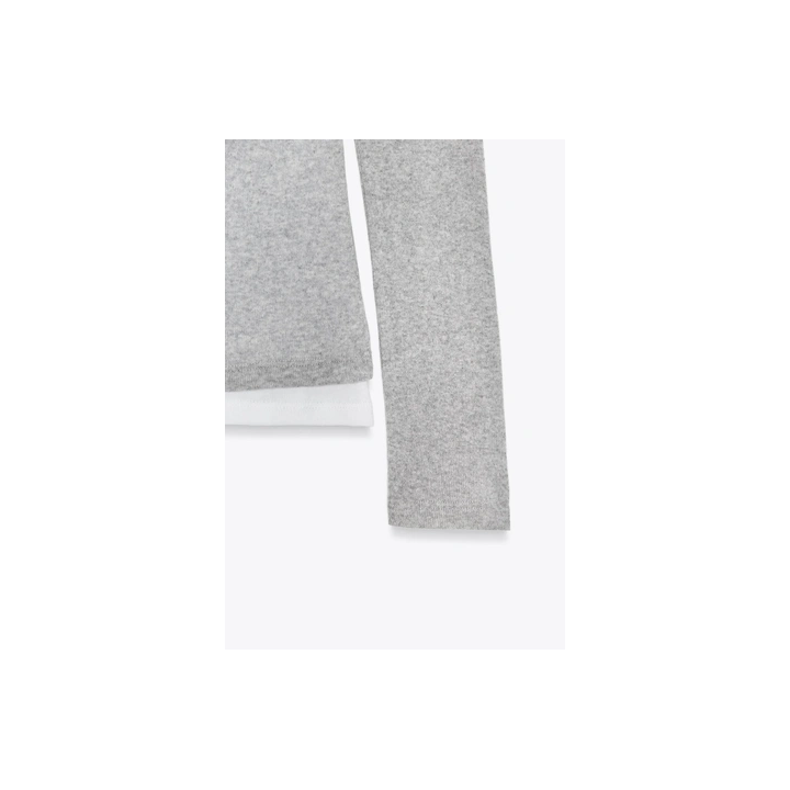 АСИММЕТРИЧНАЯ ФУТБОЛКА С ЭФФЕКТОМ ДВОЙНОГО СЛОЯ