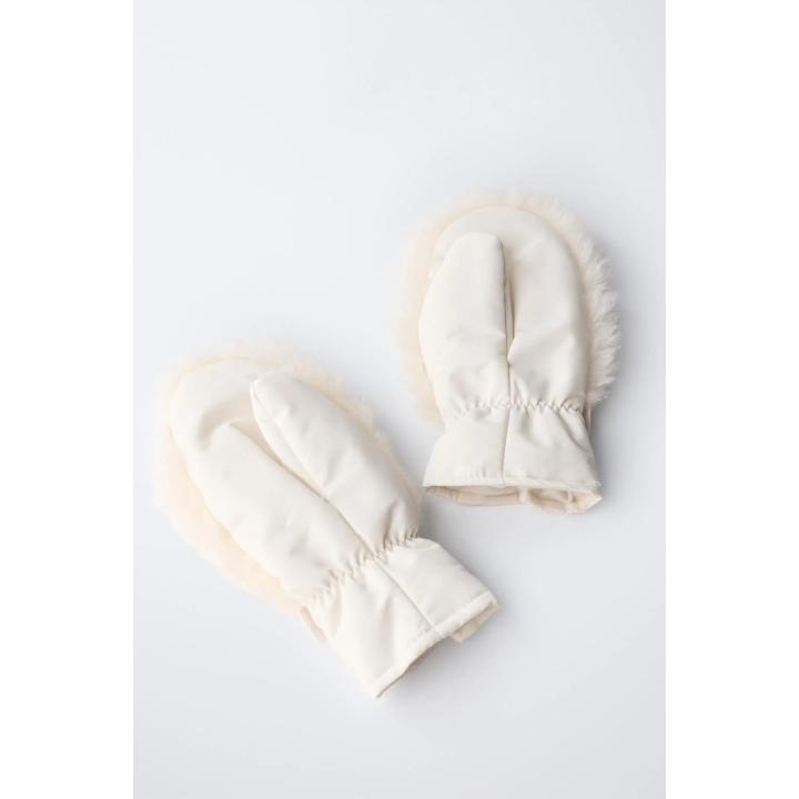 Митенки из искусственного курчавого меха - коллекция лыжной одежды