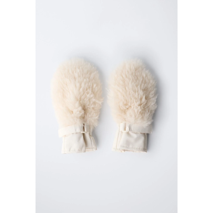 Митенки из искусственного курчавого меха - коллекция лыжной одежды