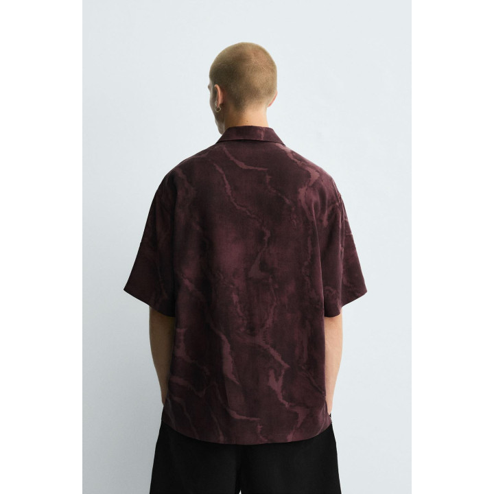 РУБАШКА ИЗ СТРУЯЩЕЙСЯ ТКАНИ С ПРИНТОМ TIE DYE