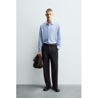 Рубашка в полоску с манжетами на запонках