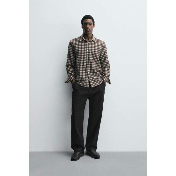 Рубашка в клетку с карманом