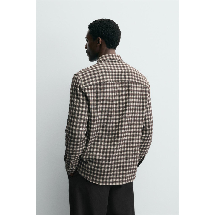 Рубашка в клетку с карманом