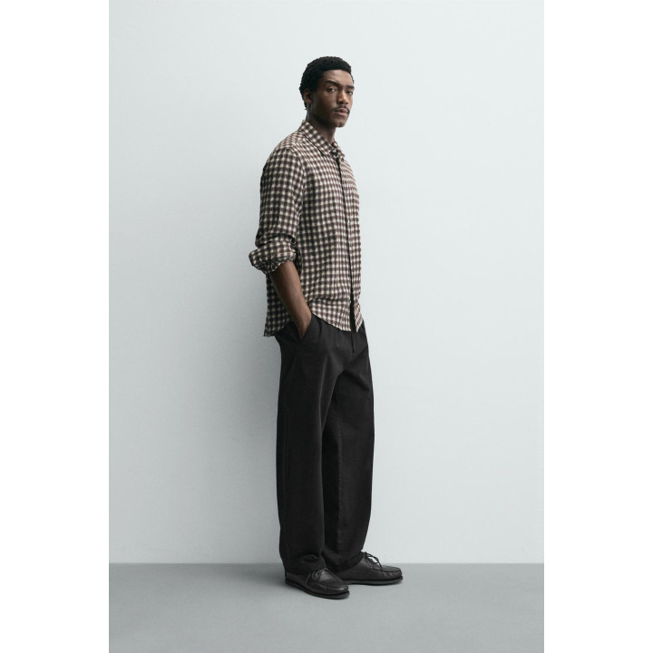 Рубашка в клетку с карманом