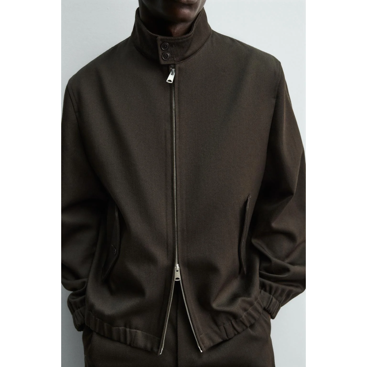 КУРТКА ИЗ РЕЛЬЕФНОЙ ШЕРСТИ И ХЛОПКА