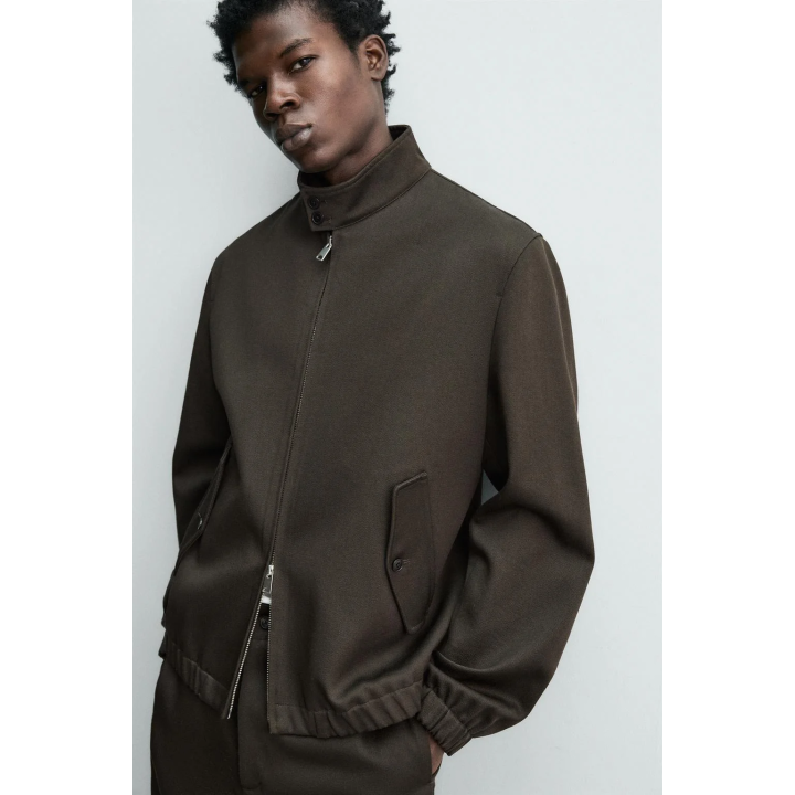 КУРТКА ИЗ РЕЛЬЕФНОЙ ШЕРСТИ И ХЛОПКА