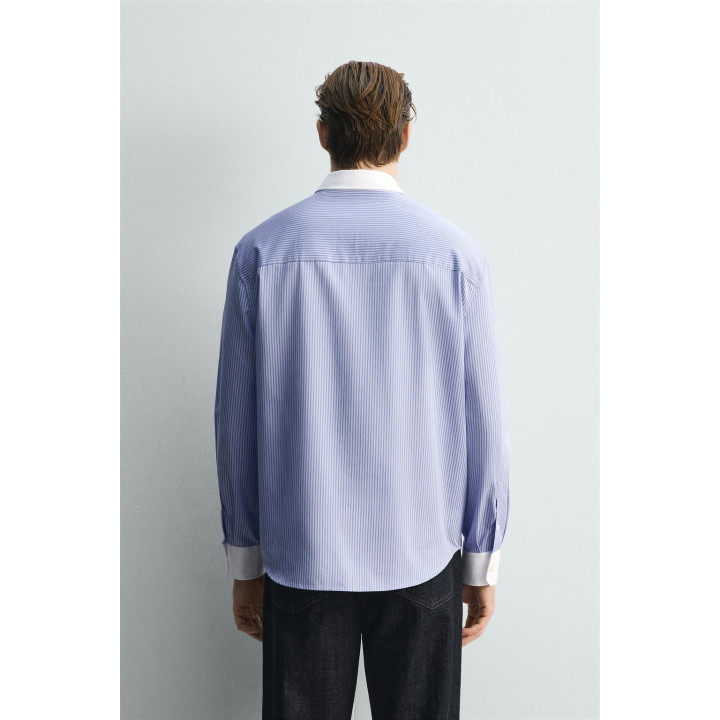 РУБАШКА В ПОЛОСКУ С КОНТРАСТНЫМИ ЭЛЕМЕНТАМИ - LIMITED EDITION