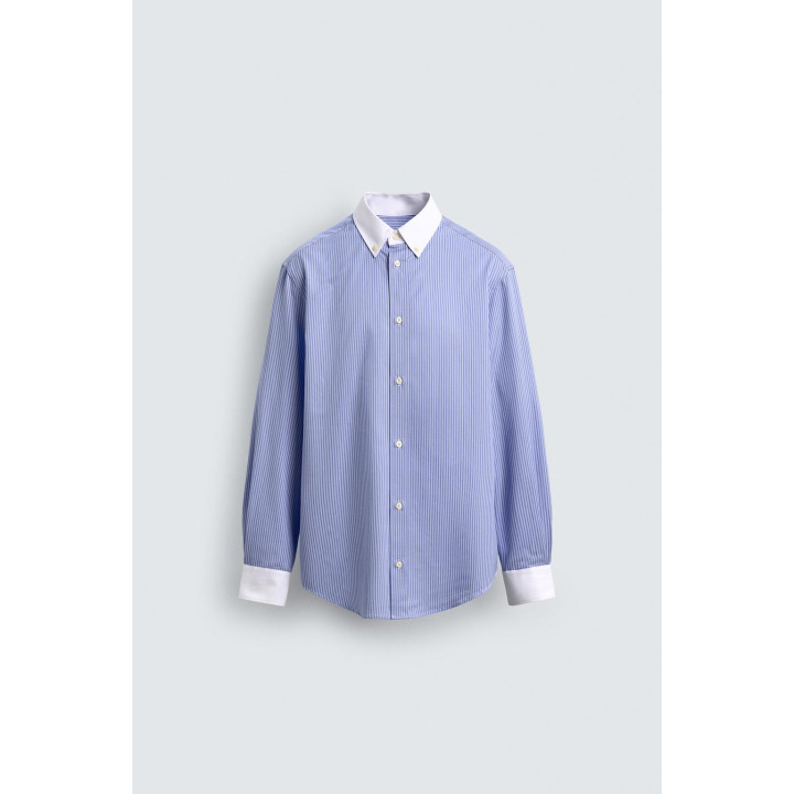 РУБАШКА В ПОЛОСКУ С КОНТРАСТНЫМИ ЭЛЕМЕНТАМИ - LIMITED EDITION