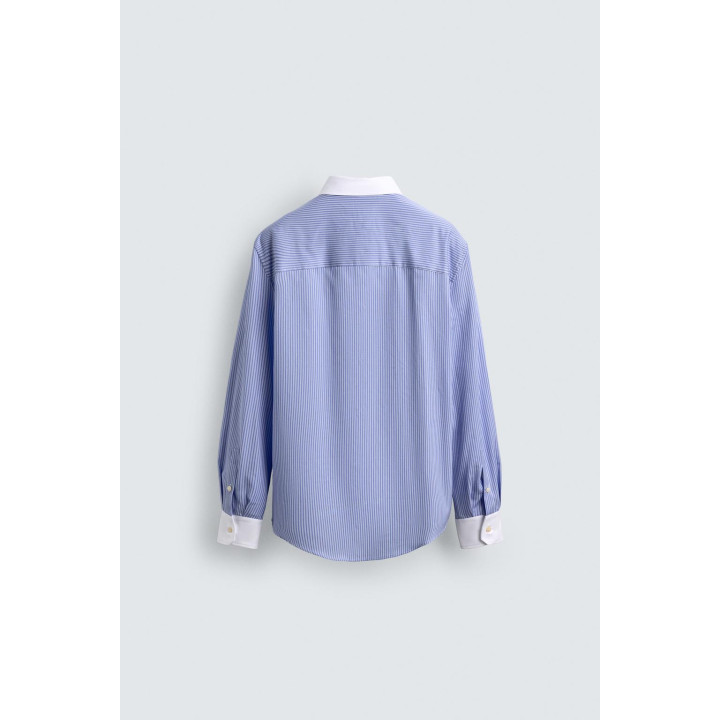 РУБАШКА В ПОЛОСКУ С КОНТРАСТНЫМИ ЭЛЕМЕНТАМИ - LIMITED EDITION