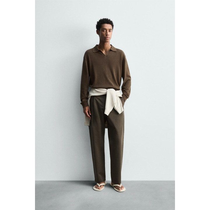 БРЮКИ ИЗ ХЛОПКА И ЛЬНА СО СКЛАДКАМИ