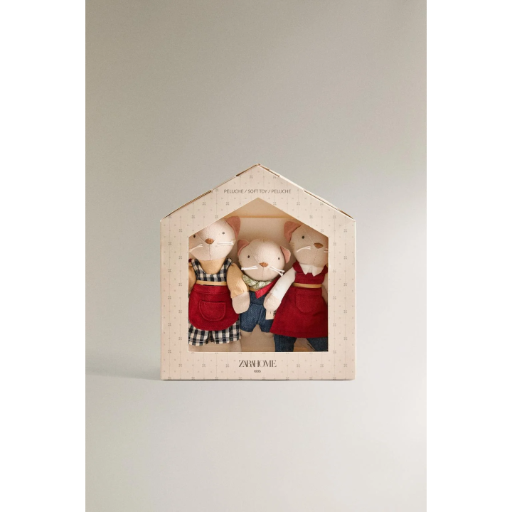 Набор мягких игрушек кошачьей семьи для детей (набор из 3 шт.)