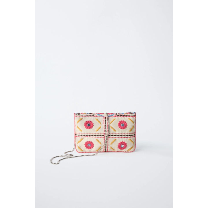 СУМКА С ЗЕРКАЛЬНЫМИ ДЕТАЛЯМИ И ПЛЕЧЕВЫМ РЕМНЕМ