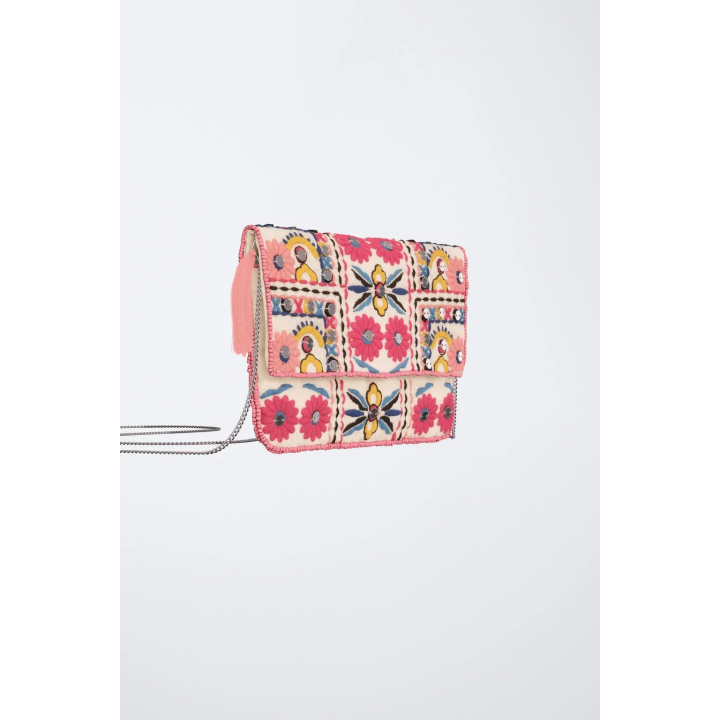 СУМКА С ЗЕРКАЛЬНЫМИ ДЕТАЛЯМИ И ПЛЕЧЕВЫМ РЕМНЕМ