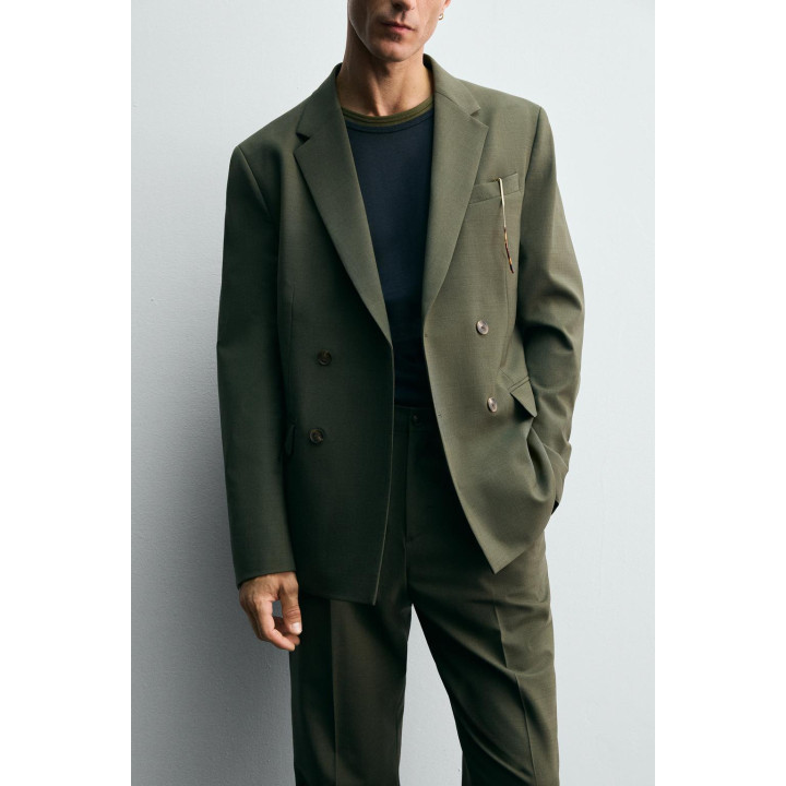 ДВУБОРТНЫЙ КОСТЮМНЫЙ БЛЕЙЗЕР С ШЕРСТЬЮ