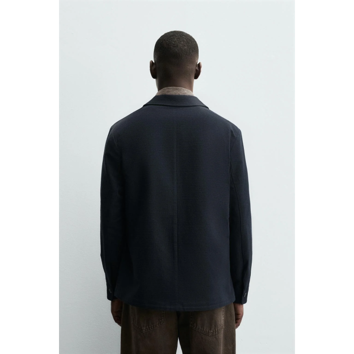 КУРТКА-РУБАШКА КЛАССИЧЕСКОГО КРОЯ С РЕЛЬЕФНОЙ ТЕКСТУРОЙ