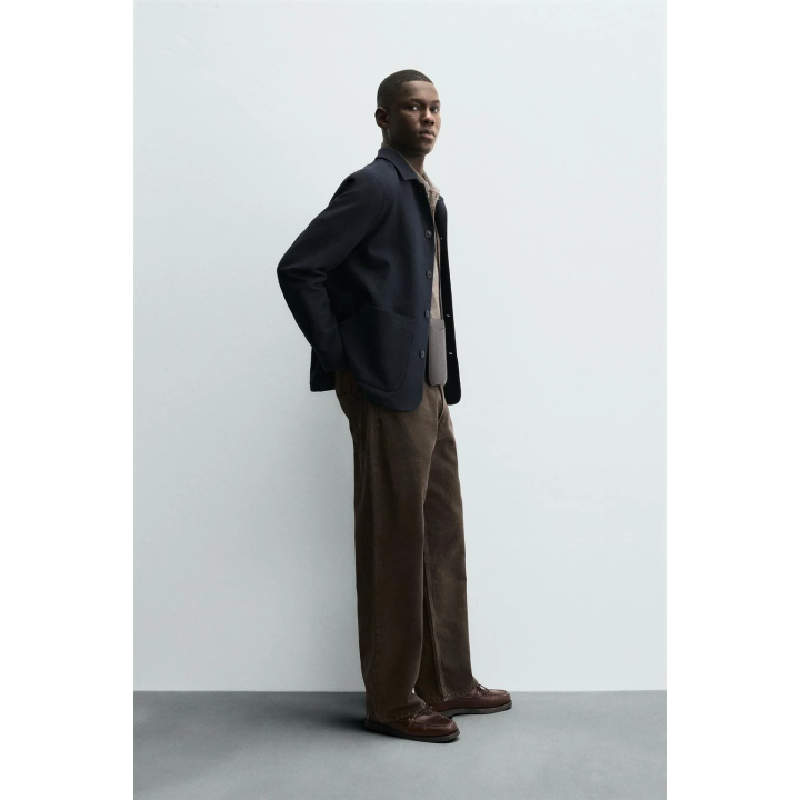 КУРТКА-РУБАШКА КЛАССИЧЕСКОГО КРОЯ С РЕЛЬЕФНОЙ ТЕКСТУРОЙ