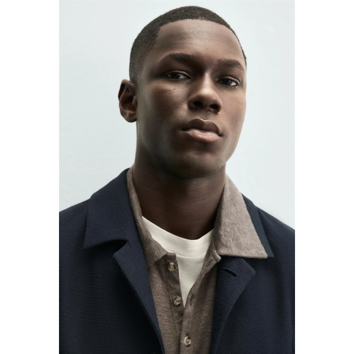 КУРТКА-РУБАШКА КЛАССИЧЕСКОГО КРОЯ С РЕЛЬЕФНОЙ ТЕКСТУРОЙ