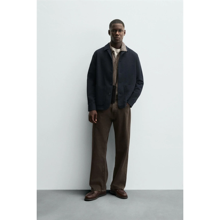 КУРТКА-РУБАШКА КЛАССИЧЕСКОГО КРОЯ С РЕЛЬЕФНОЙ ТЕКСТУРОЙ