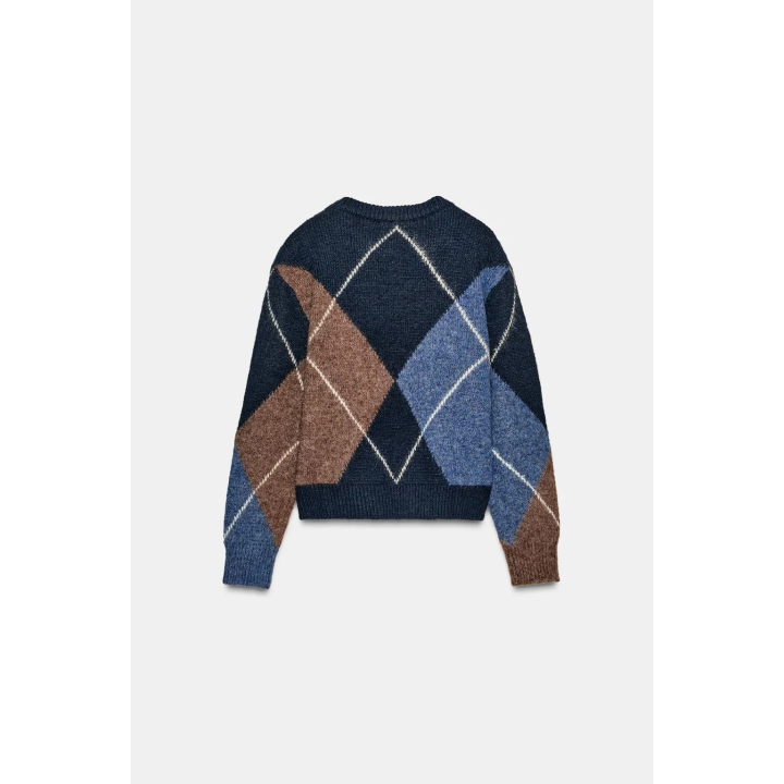 ТРИКОТАЖНЫЙ СВИТЕР В РОМБ