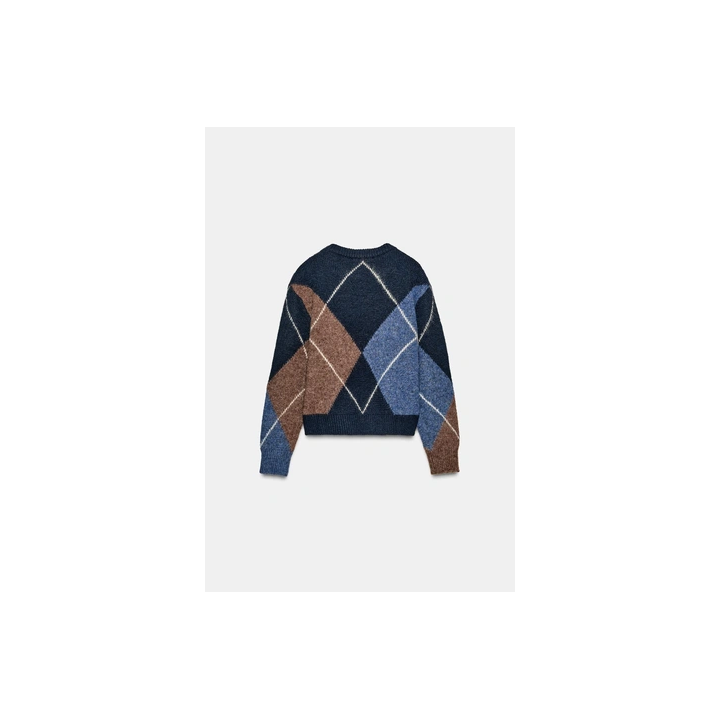 ТРИКОТАЖНЫЙ СВИТЕР В РОМБ