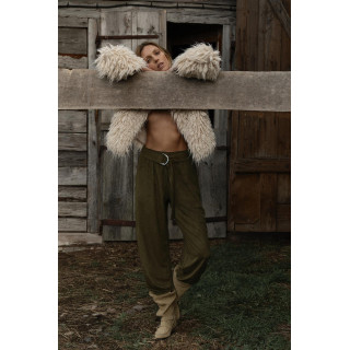 КАРДИГАН С БАХРОМОЙ И ЭФФЕКТОМ ВОРСА