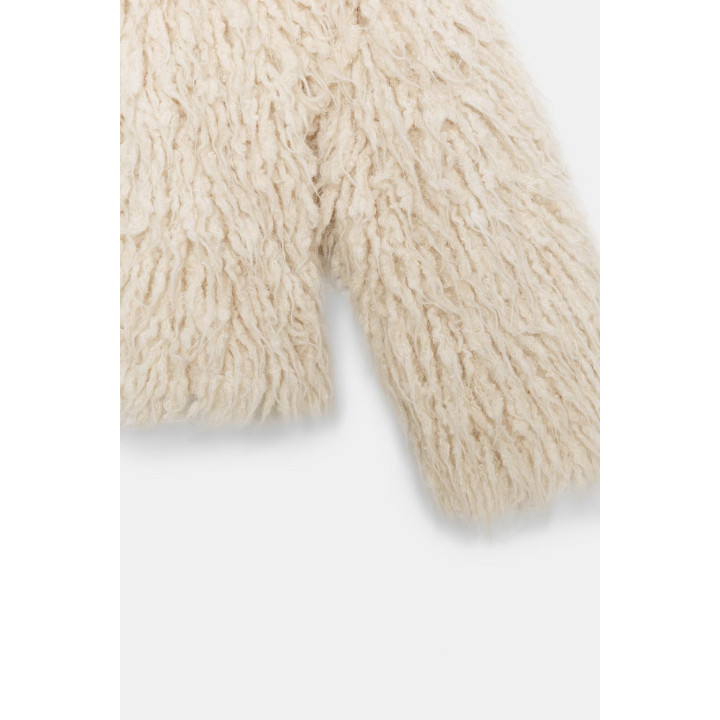 КАРДИГАН С БАХРОМОЙ И ЭФФЕКТОМ ВОРСА