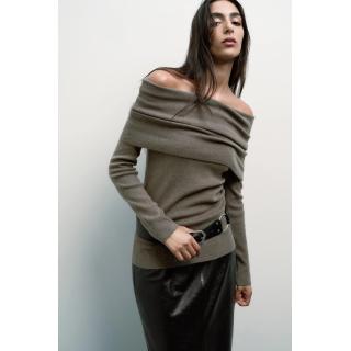 ТРИКОТАЖНЫЙ ТОП БЕЗ БРЕТЕЛЕЙ СО СБОРКАМИ