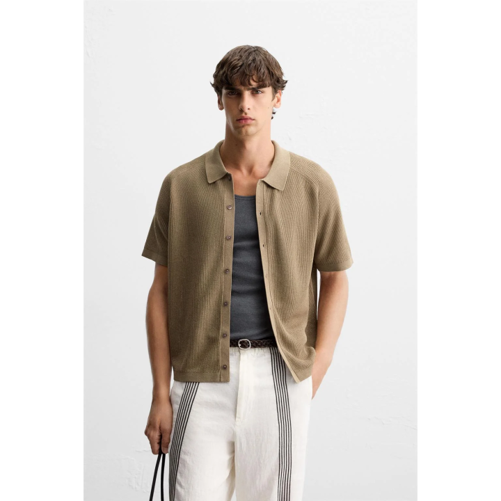 ТРИКОТАЖНАЯ РУБАШКА СВОБОДНОГО КРОЯ