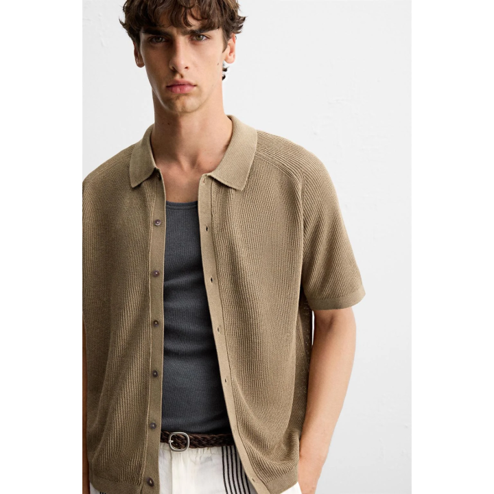 ТРИКОТАЖНАЯ РУБАШКА СВОБОДНОГО КРОЯ