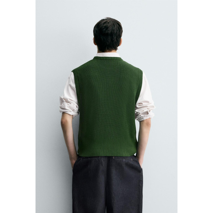 ТРИКОТАЖНЫЙ ЖИЛЕТ ИЗ СМЕСОВОЙ ВИСКОЗЫ